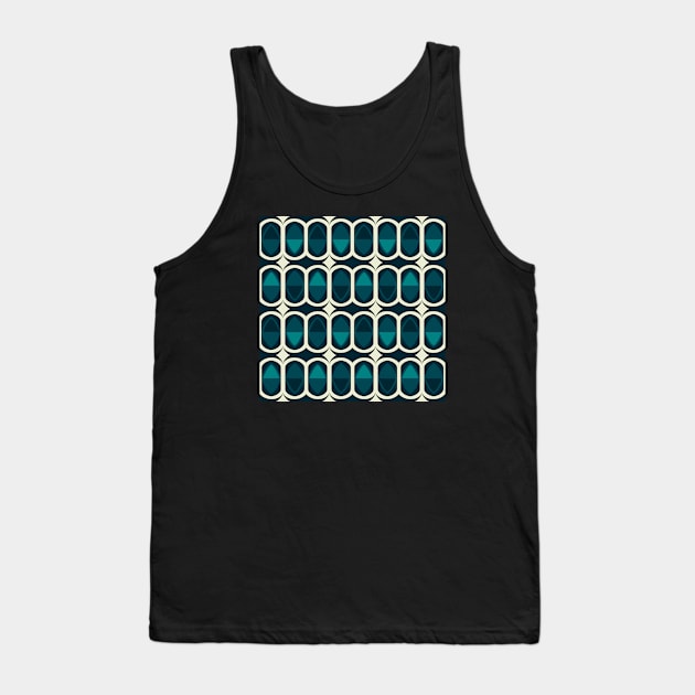 Retro Inspired Teal Pattern Tank Top by Suneldesigns